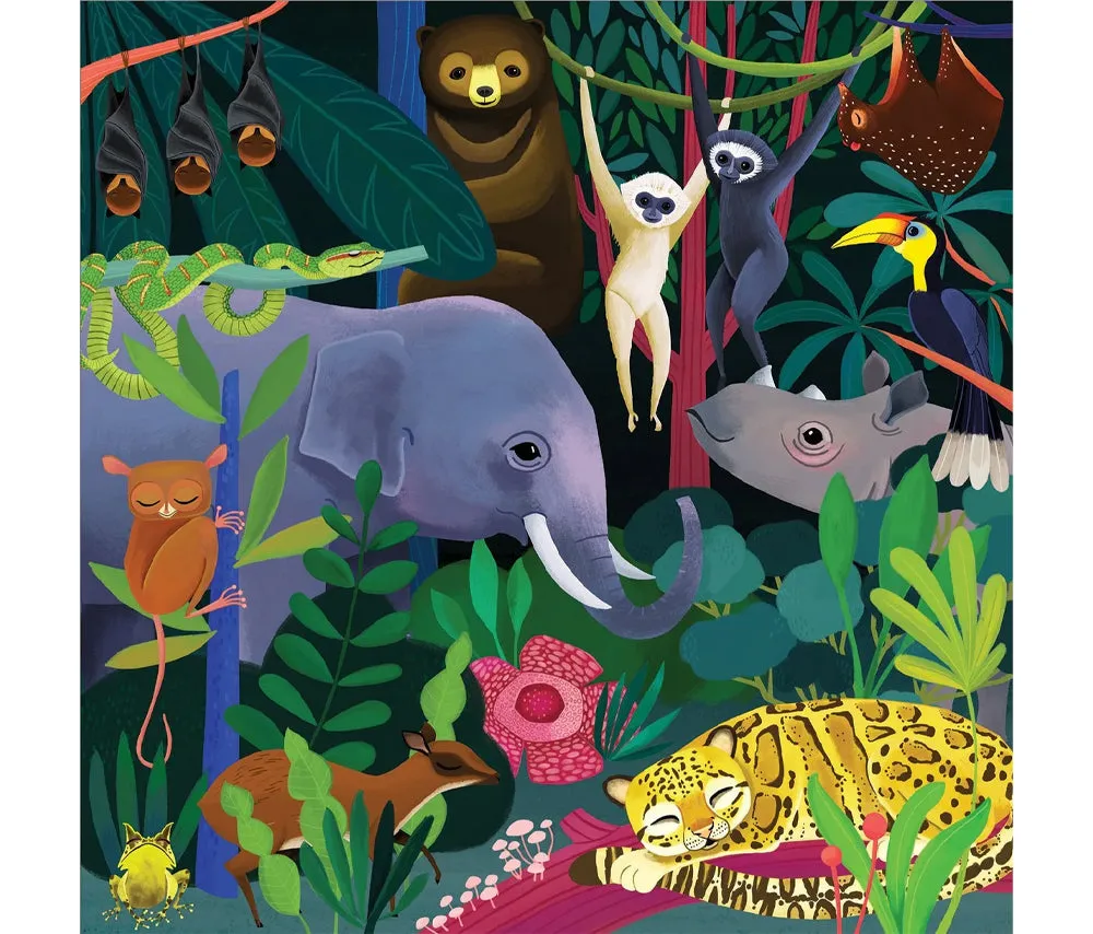 GLOW-IN-THE-DARK: Jungle Illuminated Puzzle [500 Pieces]